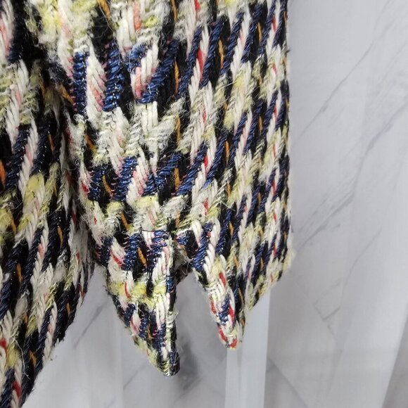 Etcetera Blue Multicolor Tweed Herringbone Single Breasted Blazer Size 4 - Picture 7 of 13